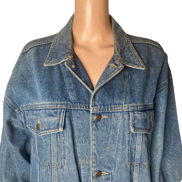 Vintage 90s Bugle Boy Denim Jacket Mens Medium Blue Trucker - Picture 3 of 10